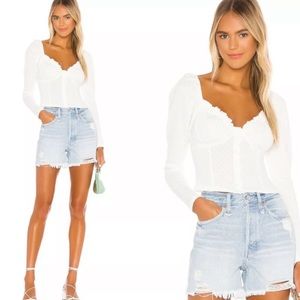 Free People white ladybug long sleeve top